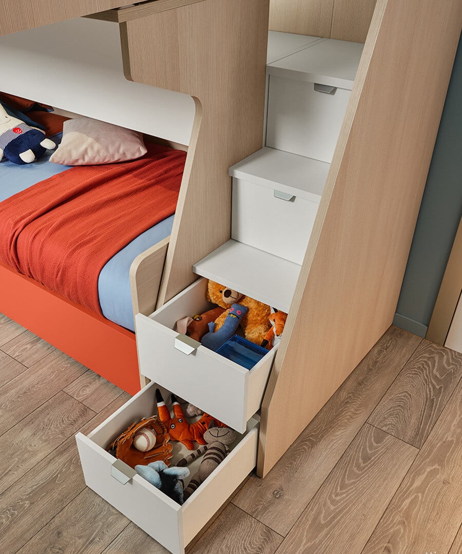 Cameretta soppalco con 2 letti - Composizione G020 - Doimo Cityline